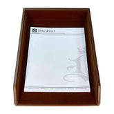 Chocolate Brown Leather Letter Tray, Legal Size